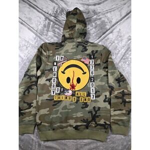 NWT 10.Deep Woodland Military Camo Patchwork Fleece Pullover Hoodie USA/America